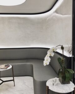 High Gloss Venetian Plaster Installed in a Reception Area