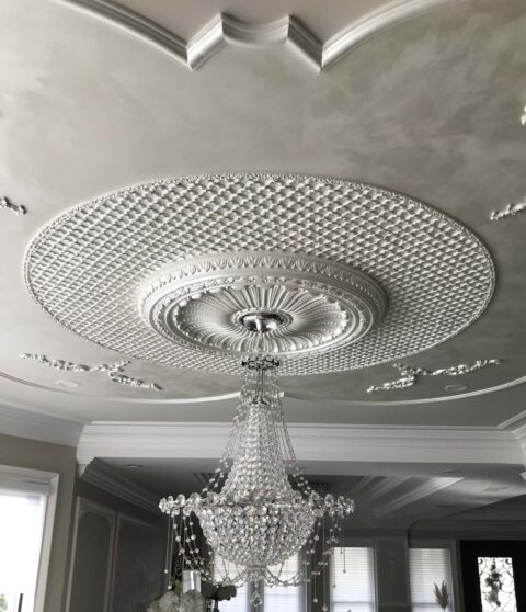 Architectural Details & Faux Finish on a Dining Room Ceiling Design