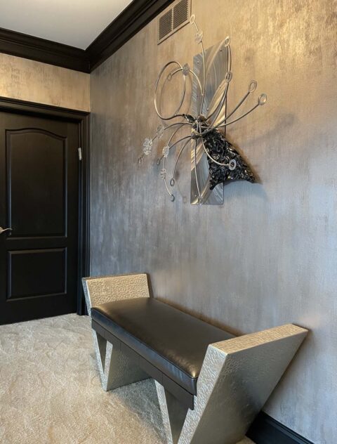 Custom Textured & Metallic Colors Applied in a Residential Hallway